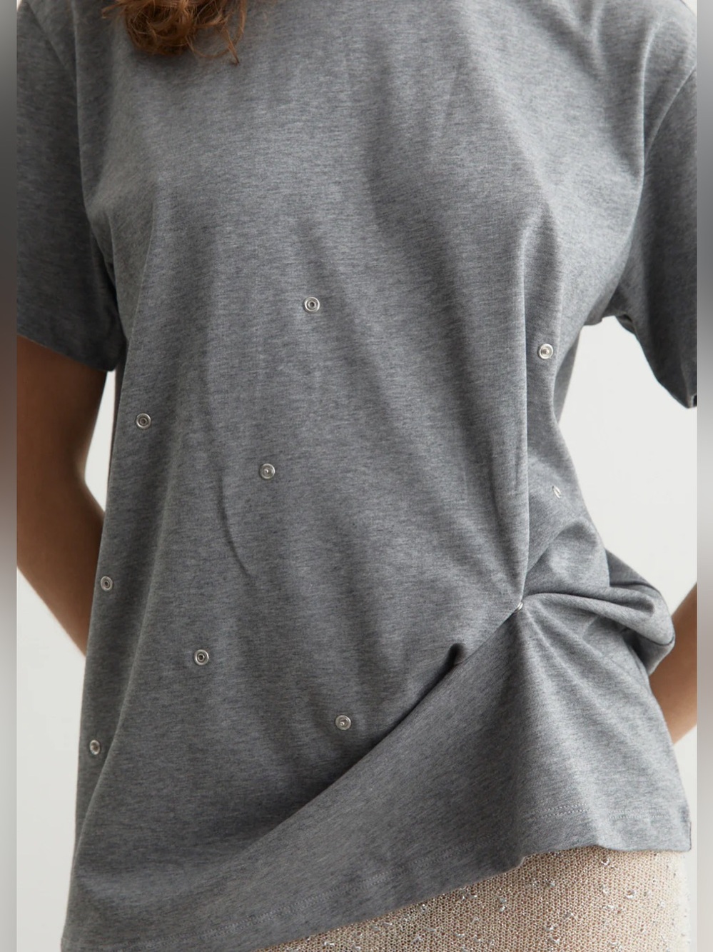 Paloma Wool Gray Click T-shirt Organic Cotton Tee Short Sleeve Top Size M